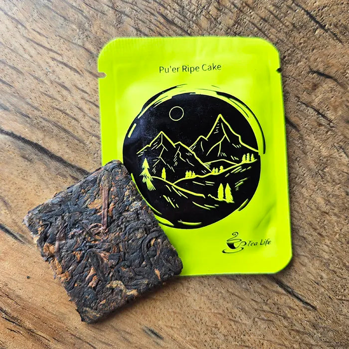 ripe puer tea cake with sealed packaging